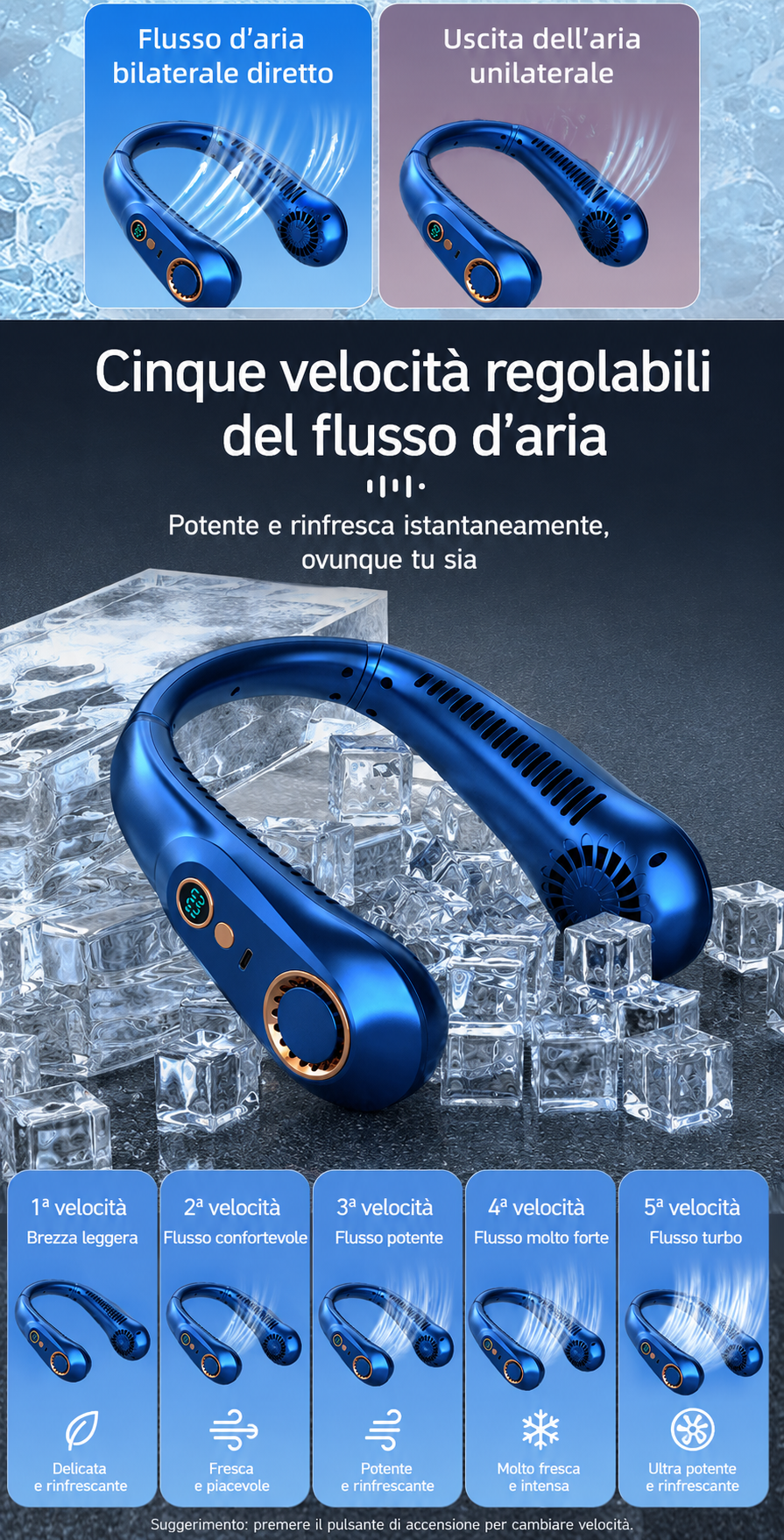 Mini Ventilatore Collo Pieghevole