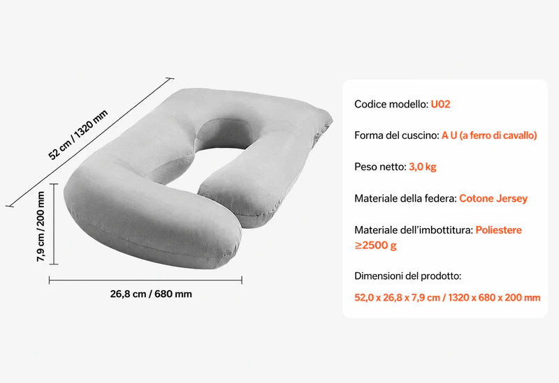 Cuscino Gravidanza Forma G