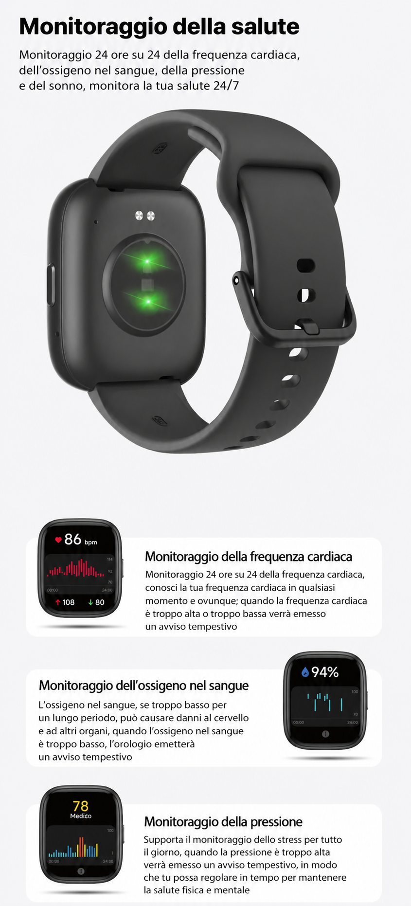 Smartwatch Sport con Chiamate e Salute